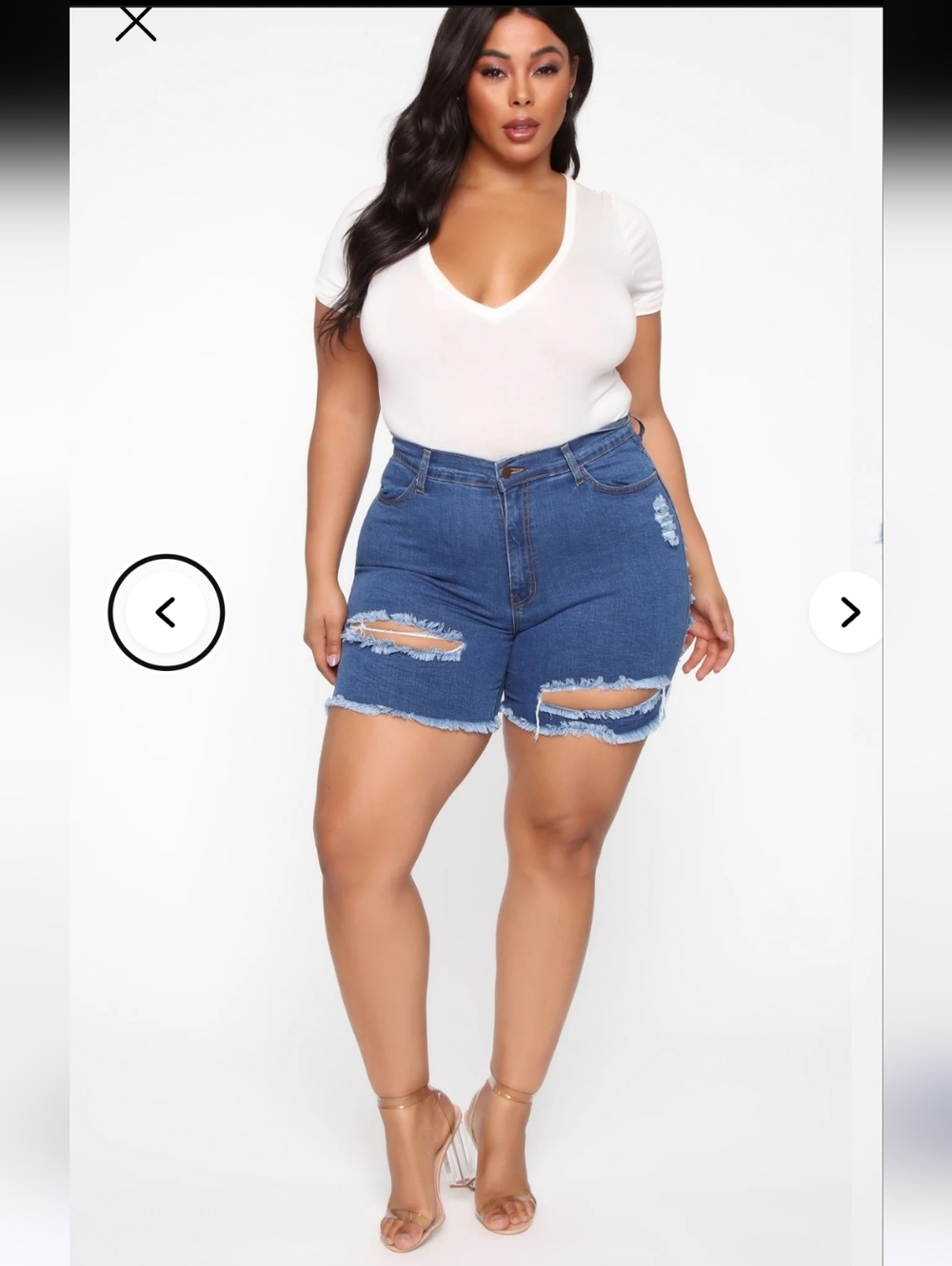 Fashion Nova Wimen's 2X Alot To Love Distressed Shorts